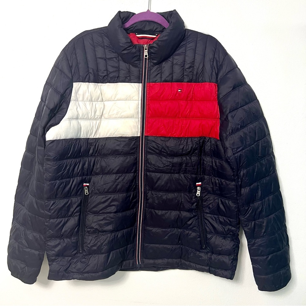 TOMMY HILFIGER PUFFET PACKABLE CONSTRUCTION JACKET in NAVY - Picture 3 of 16
